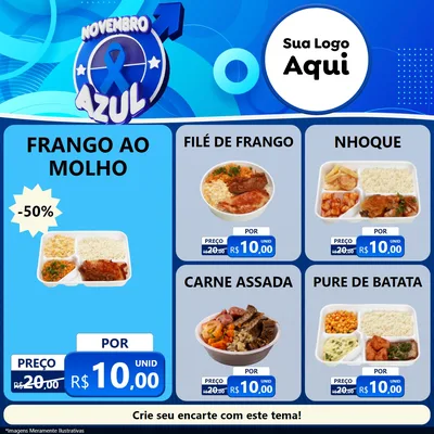 Modelo de Rede Social para Feed Facebook com o tema Novembro Azul para Restaurante