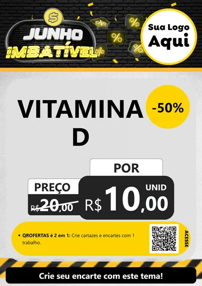 Modelo de Cartaz para Cartaz A4 Vertical com o tema Junho Imbatível para Farmácia