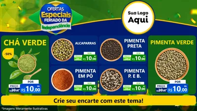 Modelo de TV para TV Horizontal com o tema Ofertas Especiais Feriado da Independência para Produtos Naturais