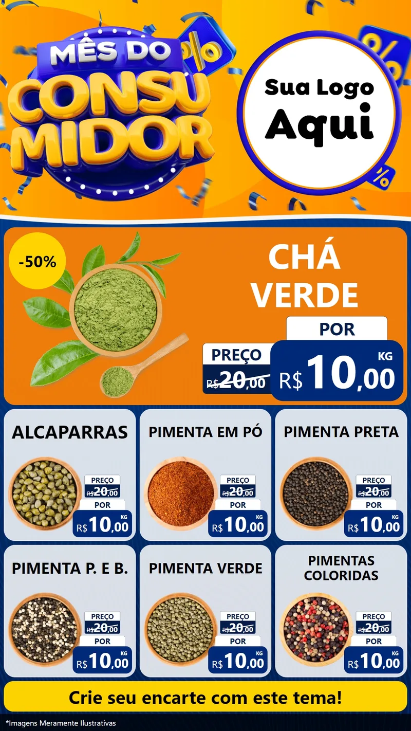 Modelo de Rede Social para Stories com o tema Mês do Consumidor para Produtos Naturais