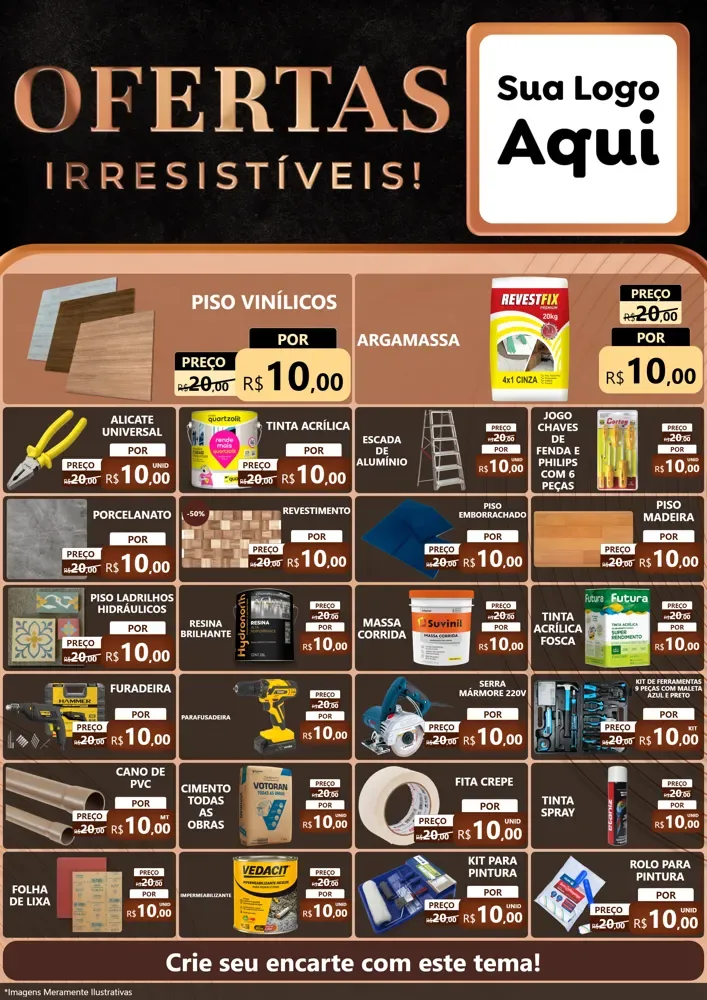 Modelo de Encarte para Encarte A4 Vertical com o tema Ofertas Irresistíveis! para Material para Construção
