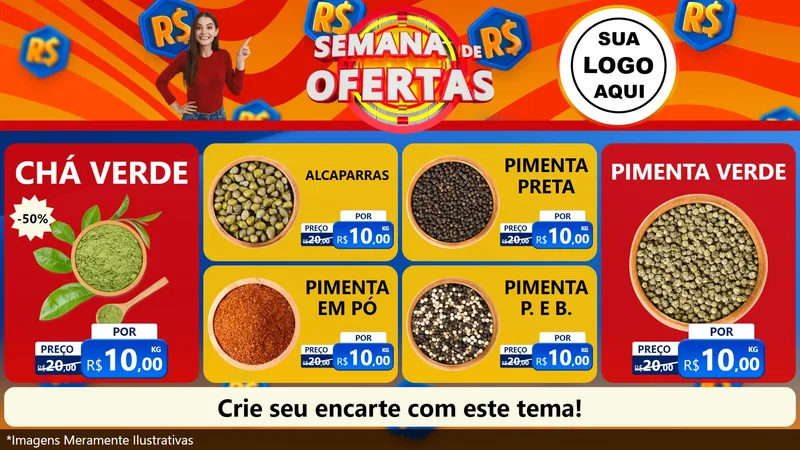 Modelo de TV para TV Horizontal com o tema Semana de Ofertas para Produtos Naturais