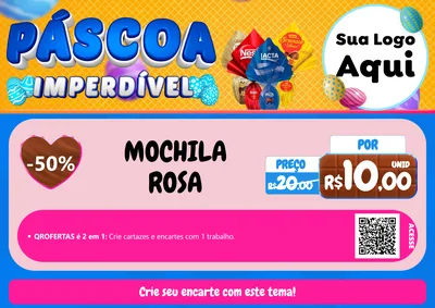 Modelo de Cartaz para Cartaz A4 Horizontal com o tema Páscoa Imperdível para Papelaria