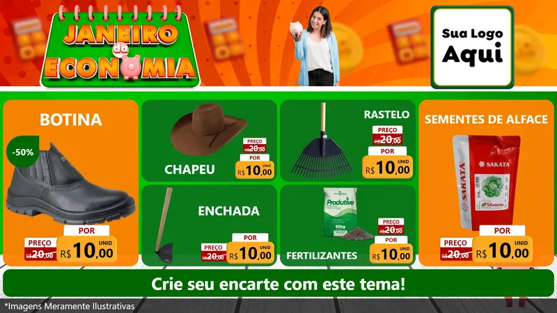 Modelo de TV para TV Horizontal com o tema Janeiro da Economia para Agropecuária