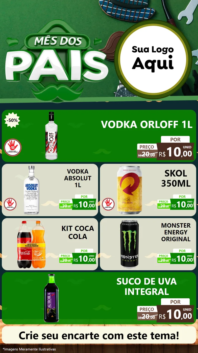Modelo de TV para TV Vertical com o tema Mês dos Pais para Distribuidora de bebidas