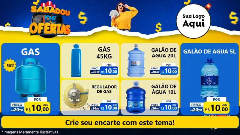 Modelo de TV para TV Horizontal com o tema Sabadou de Ofertas para Água e gás