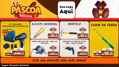 Modelo de TV para TV Horizontal com o tema Páscoa Fantástica para Maquinas e Ferramentas