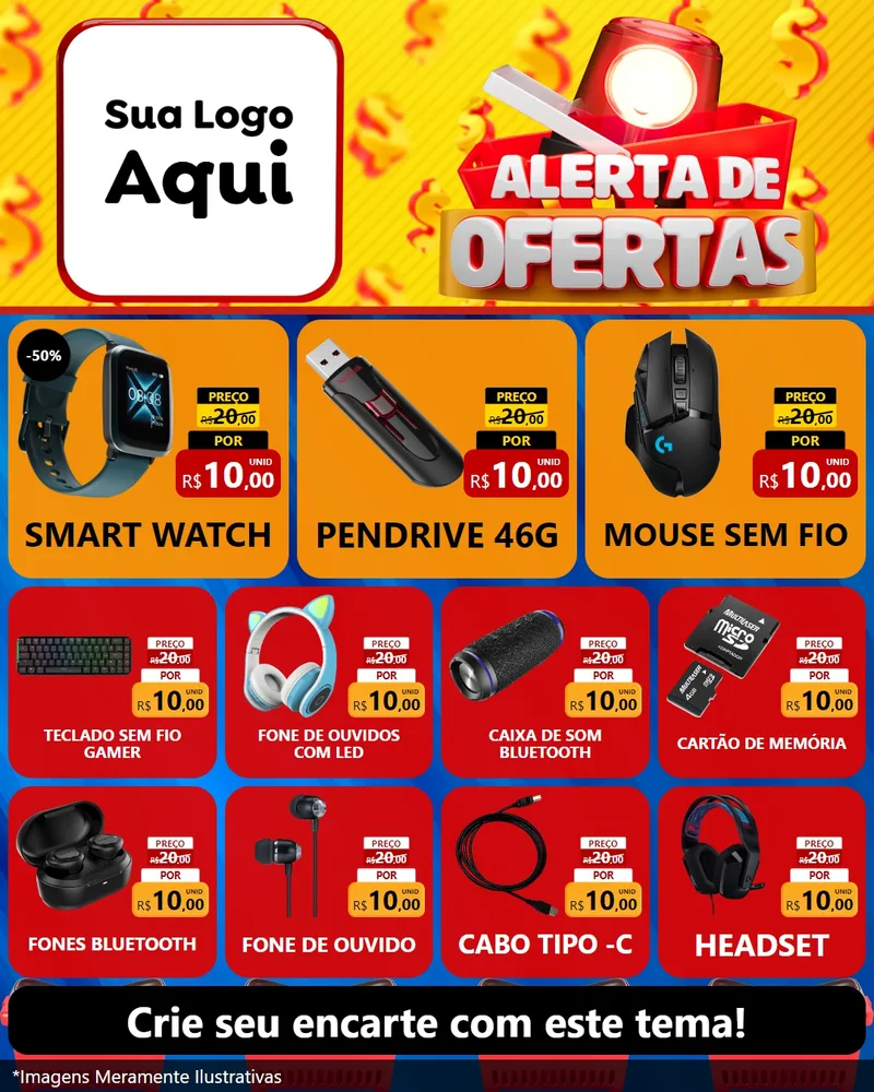 Modelo de Rede Social para Feed Instagram com o tema Alerta de Ofertas para Informática