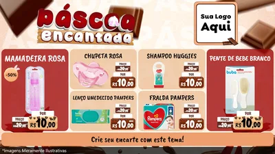Modelo de TV para TV Horizontal com o tema Páscoa Encantada para Bebês