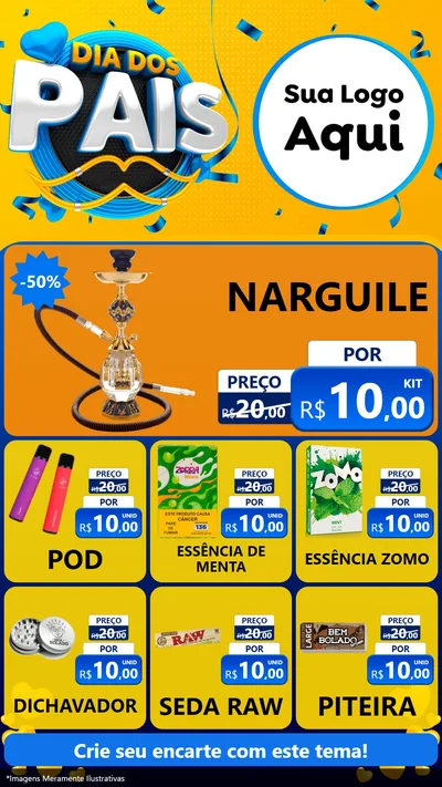 Modelo de Rede Social para Stories com o tema Dia dos Pais para Tabacaria