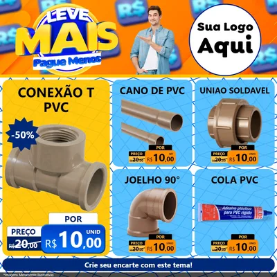 Modelo de Rede Social para Feed Facebook com o tema Leve Mais, Pague Menos para Tubos e conexões