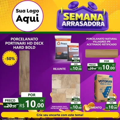 Modelo de Rede Social para Feed Facebook com o tema Semana Arrasadora para Pisos e revestimentos