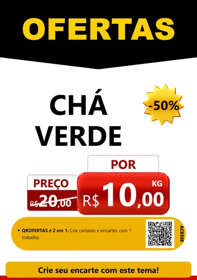 Modelo de Cartaz para Cartaz A4 Vertical com o tema Ofertas Preto e Vermelho Cartaz para Produtos Naturais