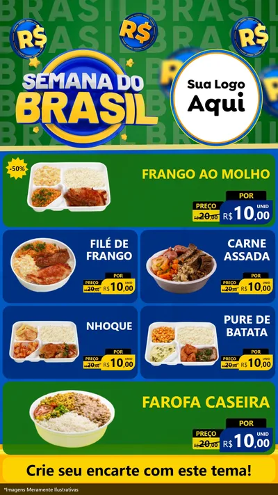 Modelo de TV para TV Vertical com o tema Semana Do Brasil para Restaurante