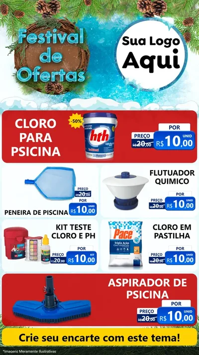 Modelo de TV para TV Vertical com o tema Festival de Ofertas - Inverno para Produtos para Piscina