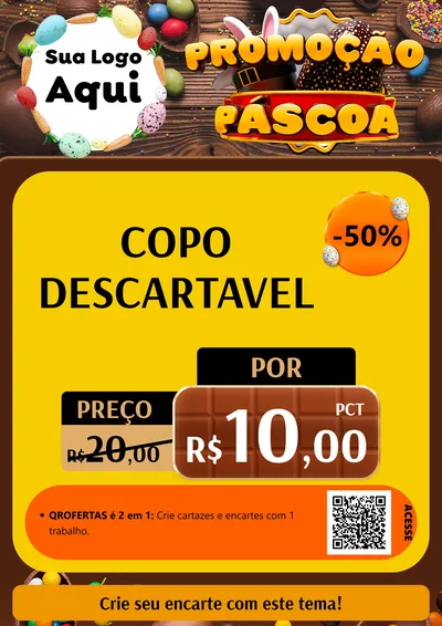 Modelo de Cartaz para Cartaz A4 Vertical com o tema Promoção Páscoa para Embalagens