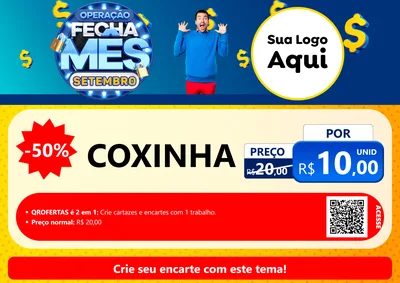 Modelo de Cartaz para Cartaz A4 Horizontal com o tema Operação Fecha Mês Setembro para Salgadaria