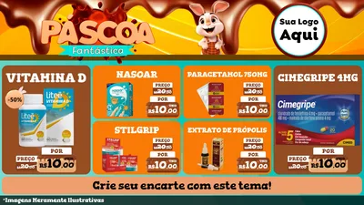 Modelo de TV para TV Horizontal com o tema Páscoa Fantástica para Farmácia