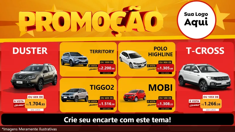 Modelo de TV para TV Horizontal com o tema Promoção para Concessionaria de Carros