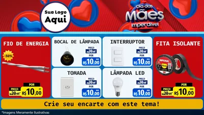 Modelo de TV para TV Horizontal com o tema Dia Das Mães Imperdível para Materiais Elétricos