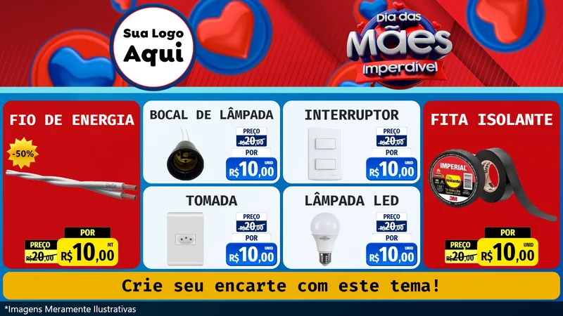 Modelo de TV para TV Horizontal com o tema Dia Das Mães Imperdível para Materiais Elétricos