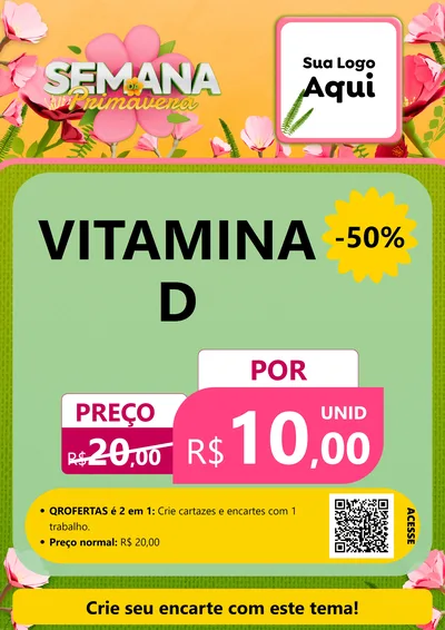 Modelo de Cartaz para Cartaz A4 Vertical com o tema Semana da Primavera para Farmácia