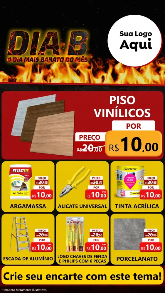 Modelo de Rede Social para Stories com o tema Dia B para Material para Construção