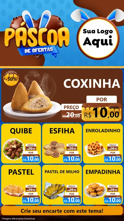 Modelo de Rede Social para Stories com o tema Páscoa de Ofertas para Salgadaria