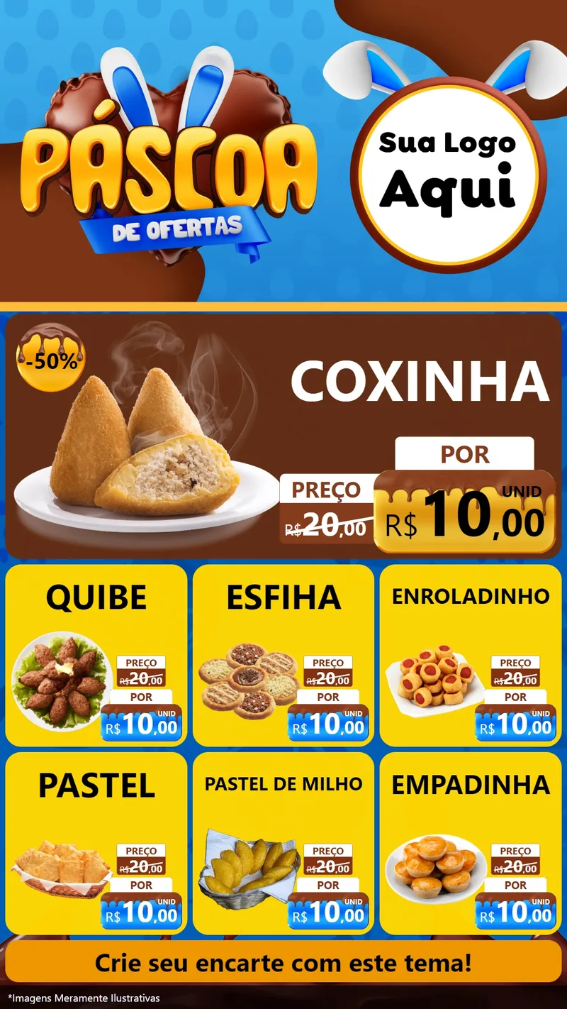 Modelo de Rede Social para Stories com o tema Páscoa de Ofertas para Salgadaria
