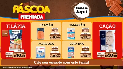 Modelo de TV para TV Horizontal com o tema Páscoa Premiada para Peixaria