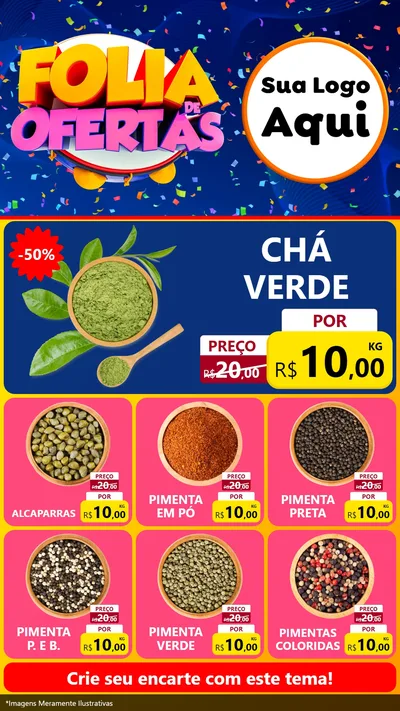 Modelo de Rede Social para Stories com o tema Folia de Ofertas para Produtos Naturais