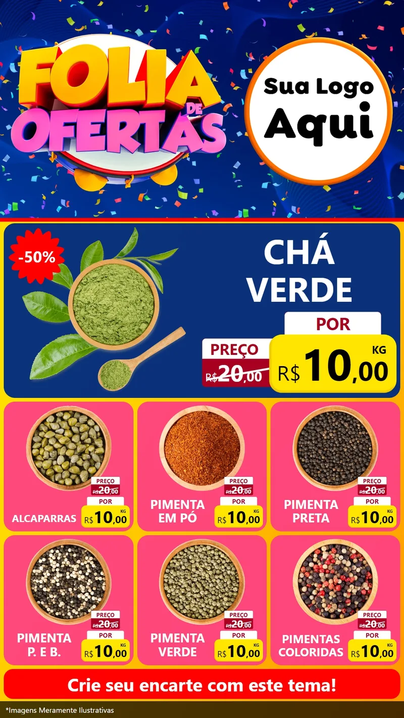 Modelo de Rede Social para Stories com o tema Folia de Ofertas para Produtos Naturais