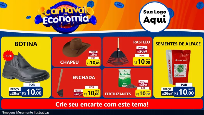Modelo de TV para TV Horizontal com o tema Carnaval da Economia para Agropecuária