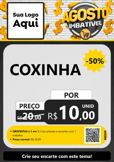 Modelo de Cartaz para Cartaz A4 Vertical com o tema Agosto imbatível para Salgadaria