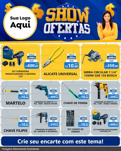 Modelo de Rede Social para Feed Instagram com o tema Show de Ofertas para Maquinas e Ferramentas