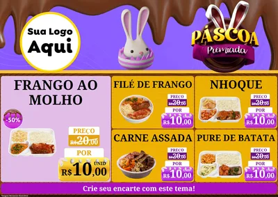 Modelo de Encarte para Encarte A4 Horizontal com o tema Páscoa Premiada para Restaurante