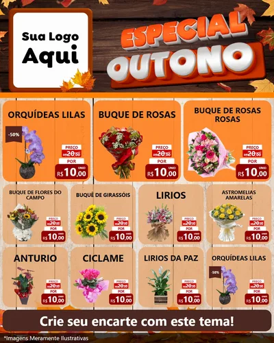 Modelo de Rede Social para Feed Instagram com o tema Especial Outono para Floricultura e jardim