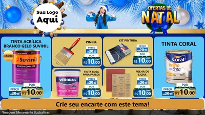 Modelo de TV para TV Horizontal com o tema Ofertas de Natal para Tintas e Ferramentas
