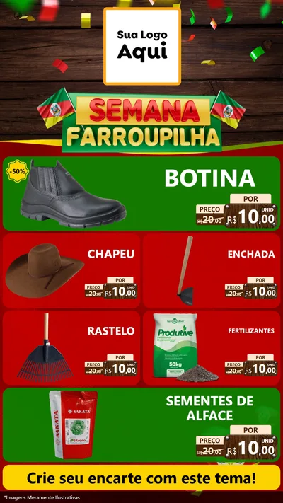Modelo de TV para TV Vertical com o tema Semana Farroupilha para Agropecuária