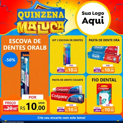 Modelo de Rede Social para Feed Facebook com o tema Quinzena Maluca para Higiene Pessoal