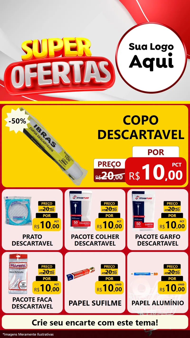 Modelo de Rede Social para Stories com o tema Super Ofertas para Embalagens