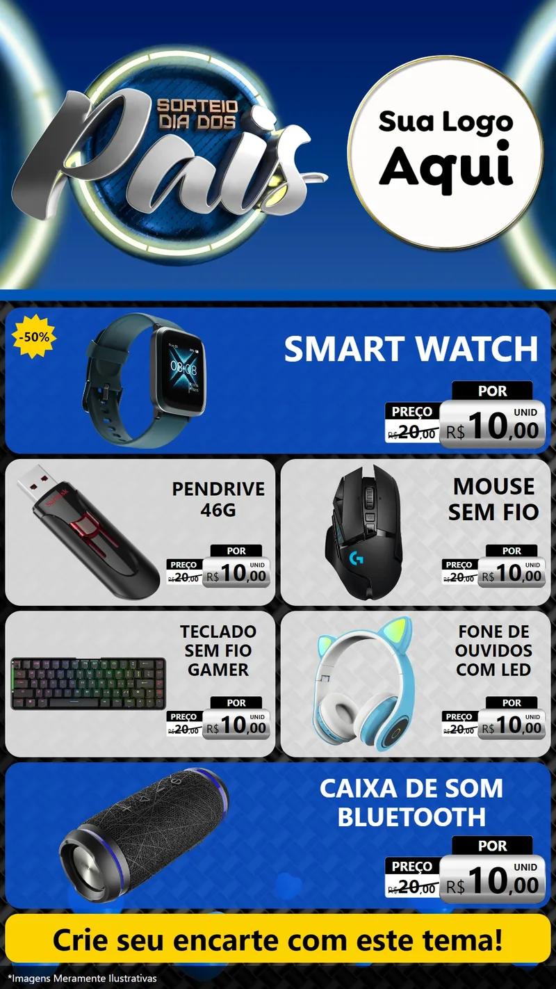 Modelo de TV para TV Vertical com o tema Sorteio Dia Dos Pais para Informática