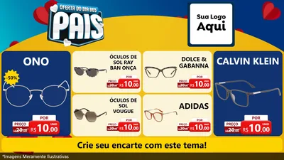 Modelo de TV para TV Horizontal com o tema Oferta Do Dia Dos Pais para Óticas
