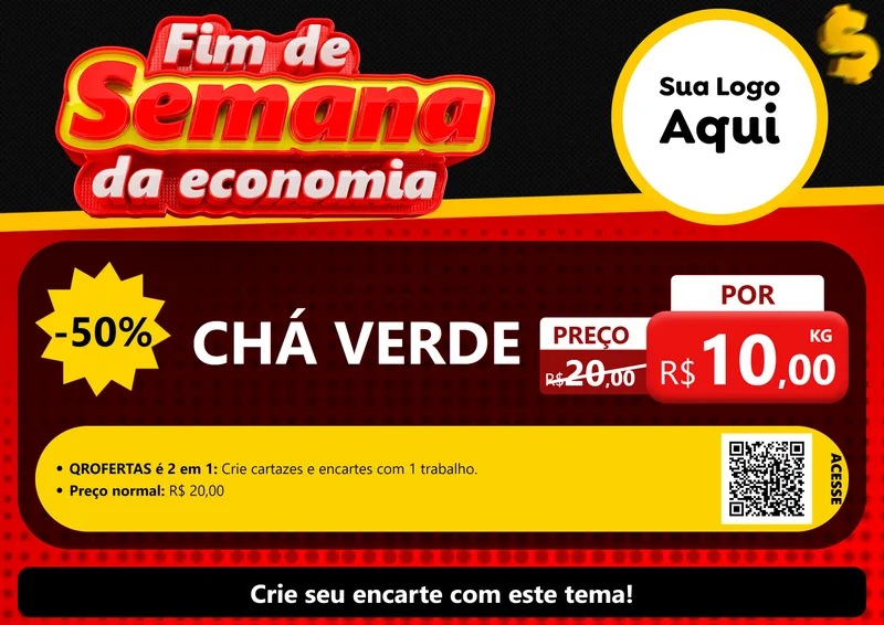 Modelo de Cartaz para Cartaz A4 Horizontal com o tema Fim de Semana da Economia para Produtos Naturais