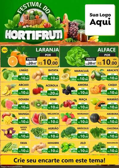 Modelo de Encarte para Encarte A4 Vertical com o tema Festival do Hortifruti para Hortifrúti