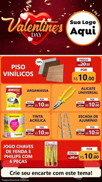 Modelo de TV para TV Vertical com o tema Valentine's Day para Material para Construção
