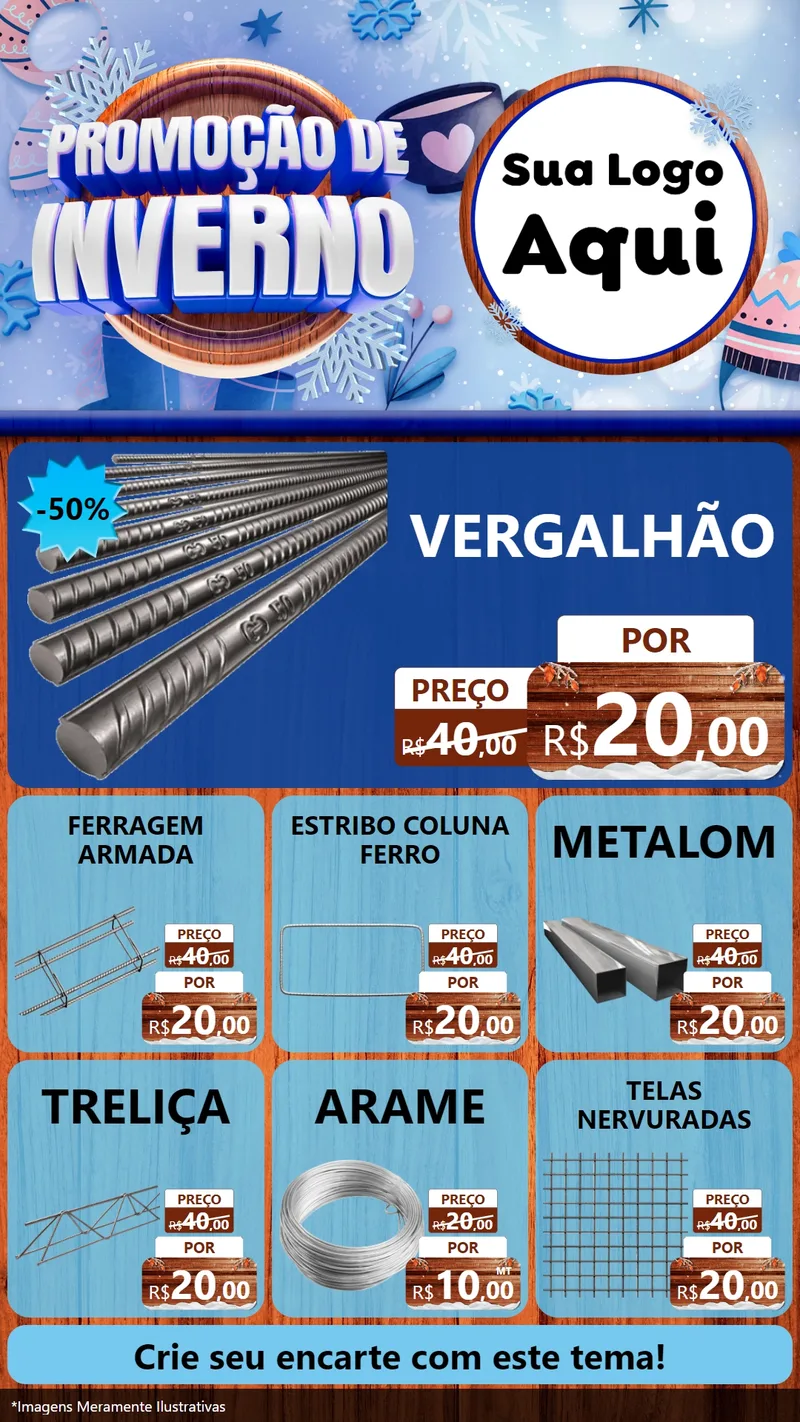 Modelo de Rede Social para Stories com o tema Promoção de Inverno para Ferragens