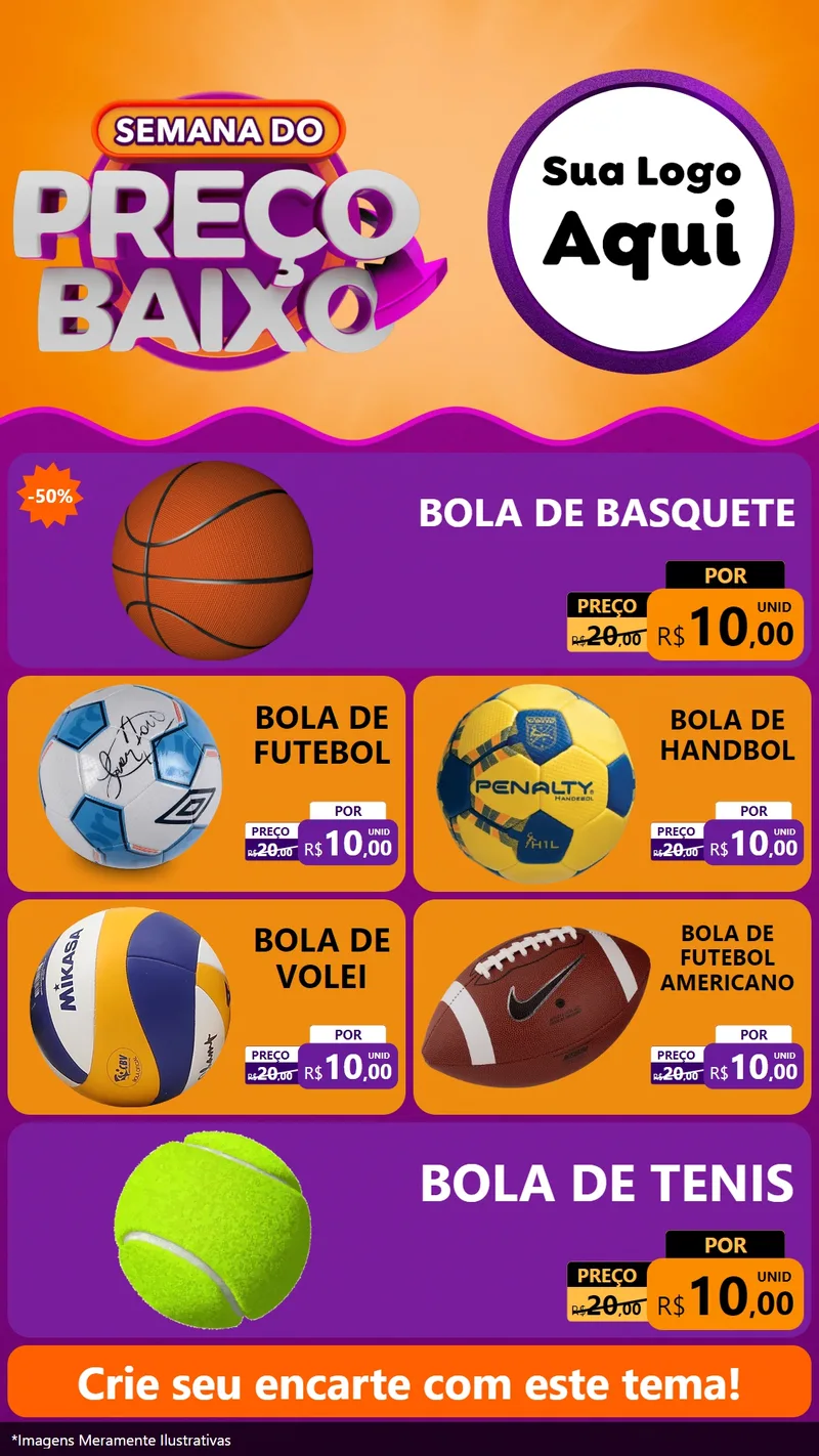 Modelo de TV para TV Vertical com o tema Semana do Preço Baixo para Artigos Esportivos