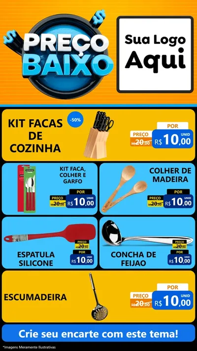 Modelo de TV para TV Vertical com o tema Preço Baixo para Utilidades Domésticas