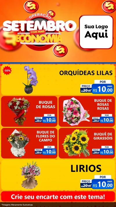 Modelo de TV para TV Vertical com o tema Operação Setembro Com Muita Economia para Floricultura e jardim